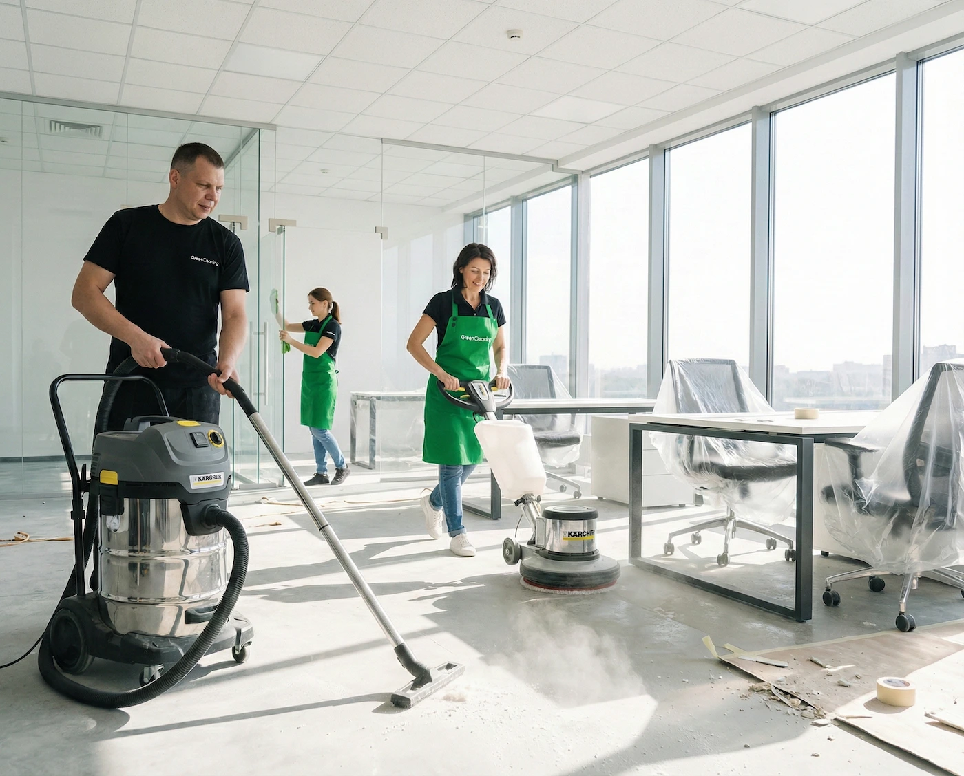 Иллюстрация для услуги: Уборка офиса после ремонта в Минске